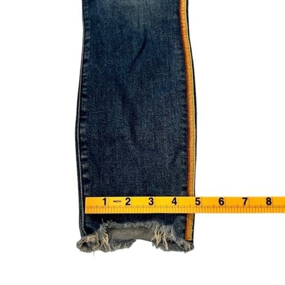 Abercrombie & Fitch Harper Low Rise Ankle Medium Wash Side Ribbon Size 4 - Picture 9 of 13